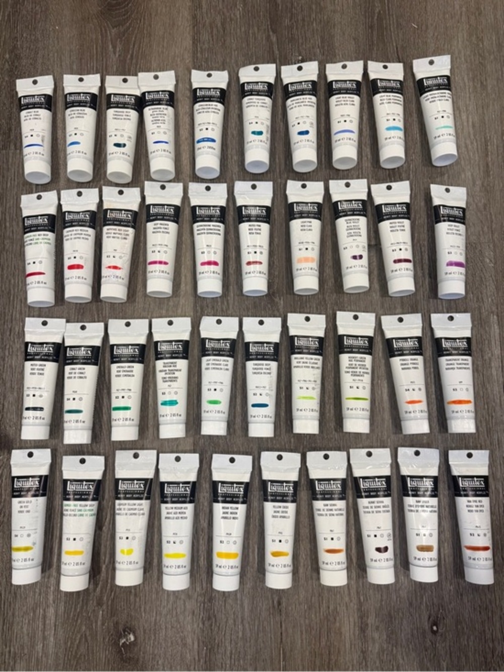 LOT of 40 LIQUITEX 2oz Heavy Body Acrylic Paint Tubes 2 fl oz (59mL) ☆NEW☆